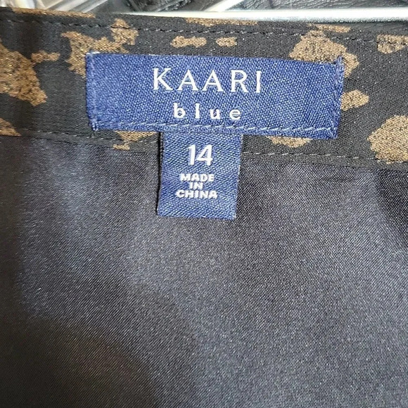 *KAARI‎ BLUE Animal Print Pleated Midi Skirt Size 14 - Picture 8 of 8